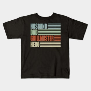 Husband Dad Grillmaster Hero Father's Day Kids T-Shirt